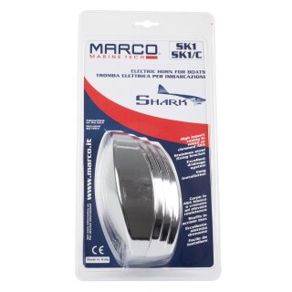 MARCO - SHARK Single horn, chromed 12V