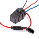 Car Relay Waterproof IP67 12V - 40A with socket, cables 12 AWG and fuse