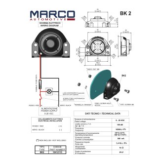 MARCO BK2 Warnhorn / Rückfahrhorn 105 dB